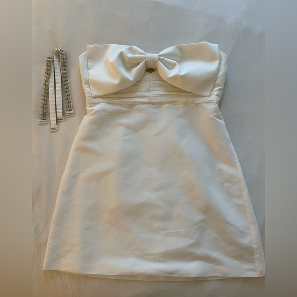 Self-Portrait Tafetta Bow Mini Dress - Picture 4 of 6